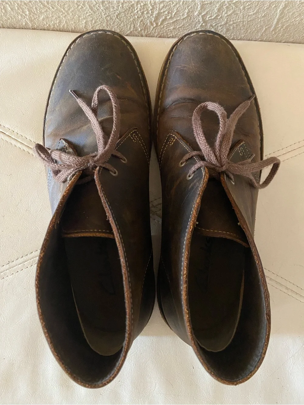 Clarks Brown Leather Chukka Boots Lace-up Cabincore Size 9.5